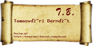 Temesvári Bernát névjegykártya