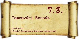 Temesvári Bernát névjegykártya